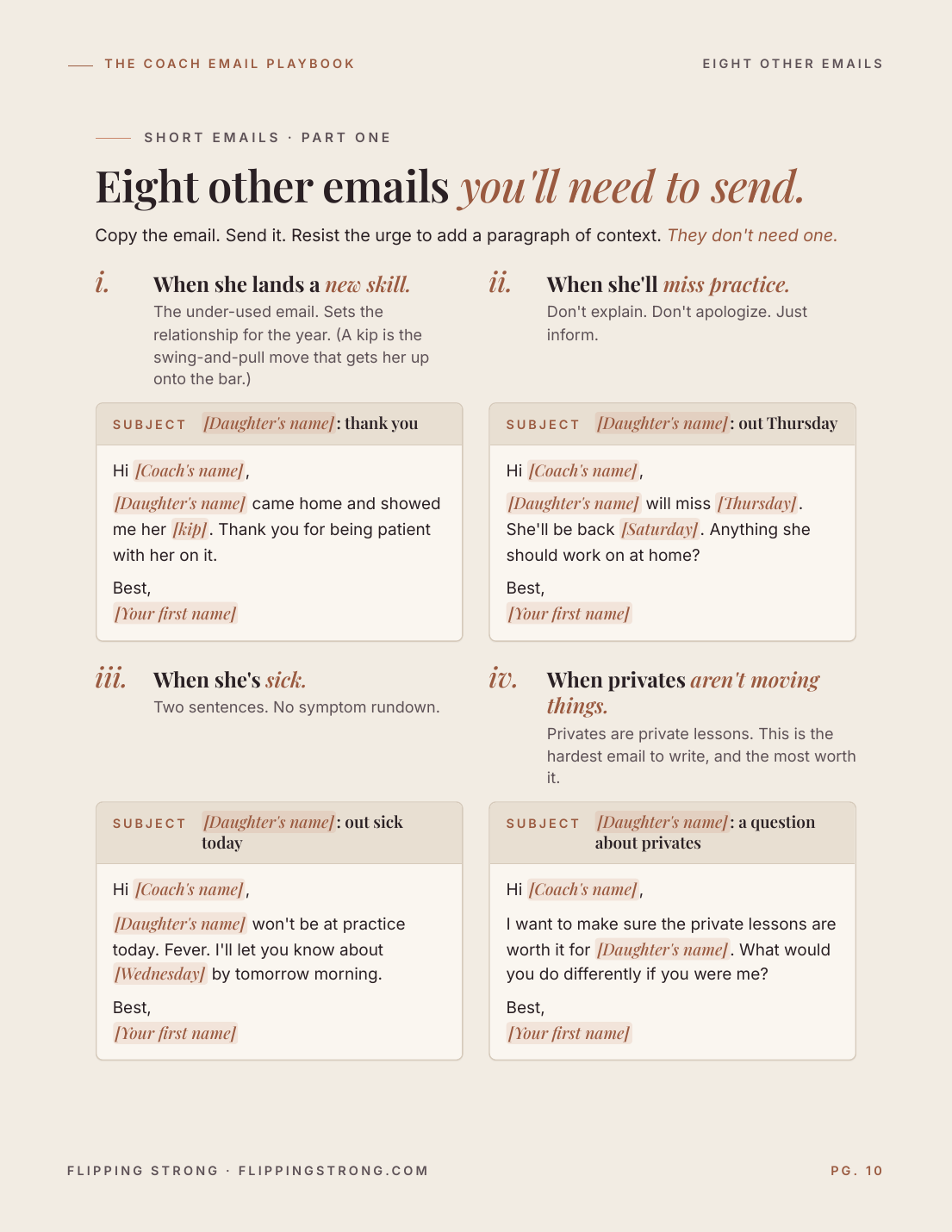 Page preview: Eight other emails